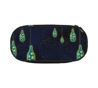 BREAUX Beautiful bottle of under the night sky print 300D Oxford Cloth Pencil Case Pouch, Double-Headed Zipper Design, Cosmetics and Organizer