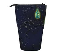 BREAUX Beautiful bottle of under the night sky print Vertical retractable pencil case, fashionable wallet, multifunctional storage bag