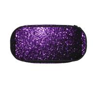 BREAUX Beautiful Purple Glitter print Pencil case, makeup bag, sturdy storage bag, fit for office or travel essential accessories