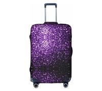 BREAUX Beautiful Purple Glitter print Trolley Suitcase Protective Cover Luggage Protective Cover Unique Double Sided Pattern, White, Small, White, Small