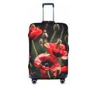 BREAUX Beautiful Red Poppy Flower print Trolley Suitcase Protective Cover Luggage Protective Cover Unique Double Sided Pattern, White, S