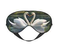 BREAUX Beautiful White Swans On The Lake Print Double Sided Eye Mask, Blackout Eye Mask, All Night Sleep Eye Mask for Women Men