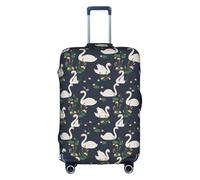 BREAUX Beautiful White Swans on The Lake print Trolley Suitcase Protective Cover Luggage Protective Cover Unique Double Sided Pattern, White, Large, White, Large