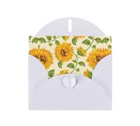 BREAUX Beautiful Yellow Sunflower Pearl veneer holiday greeting card, blank envelope, luxurious Christmas and New Year greeting card