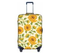 BREAUX Beautiful Yellow Sunflower print Luggage Protective Covers Luggage Sleeves Luggage Decorative Covers, Zip Luggage Covers, White, M
