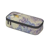 BREAUX Bee flying print unisex pencil pouch, versatile stationery storage bag for office, travel or makeup