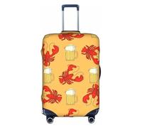 BREAUX Beer and crawfish pattern print Luggage Protective Covers Luggage Sleeves Luggage Decorative Covers, Zip Luggage Covers, White, S