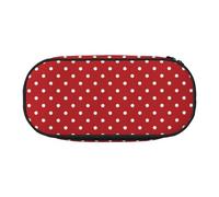 BREAUX Big white dot print 300D Oxford Cloth Pencil Case Pouch, Double-Headed Zipper Design, Cosmetics and Organizer