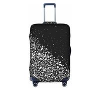 BREAUX Black white glitter print Trolley Suitcase Protective Cover Luggage Protective Cover Unique Double Sided Pattern, White, L