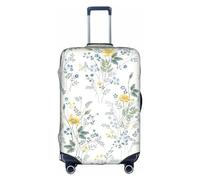 BREAUX Blue Flower Floral Pattern Roses print Trolley Suitcase Protective Cover Luggage Protective Cover Unique Double Sided Pattern, White, Small, White, Small