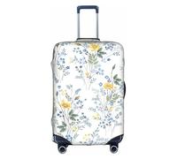 BREAUX Blue Flower Floral Pattern Roses print Trolley Suitcase Protective Cover Luggage Protective Cover Unique Double Sided Pattern, White, Small, White, Small