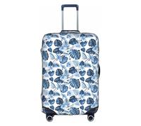 BREAUX blue flower tropical print Trolley Suitcase Protective Cover Luggage Protective Cover Unique Double Sided Pattern, White, Large, White, Large