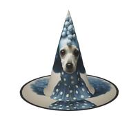 BREAUX Blue Poodle Polka Dot print Halloween Witch and Wizard Hat Witch Costume for Theme Decoration Halloween Party