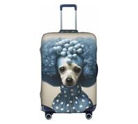 BREAUX Blue Poodle Polka Dot print Trolley Suitcase Protective Cover Luggage Protective Cover Unique Double Sided Pattern, White, X-Large, White, X-Large