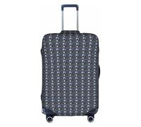 BREAUX Blue Stripe Stars Skull print Luggage Protective Covers Luggage Sleeves Luggage Decorative Covers, Zip Luggage Covers, White, XL