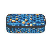 BREAUX blue Volleyball print unisex pencil pouch, versatile stationery storage bag for office, travel or makeup