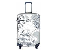 BREAUX boat Map print Luggage Protective Covers Luggage Sleeves Luggage Decorative Covers, Zip Luggage Covers, White, S