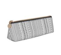 BREAUX Boho Triangle Stripes print Triangle leather stationery storage bag, fit for travel and cosmetics storage