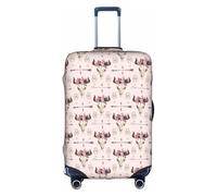 BREAUX Bull Skull Tribal print Luggage Cover, Luggage Protective Cover, Trolley Travelling Case Protective Cover, White, XL