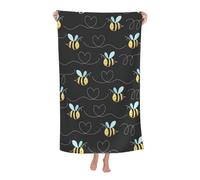 BREAUX Bumble Bees print Bath Towel,Microfibre Absorbent Bath Towel,Adult Beach Towel,Quick Dry Bath Towel