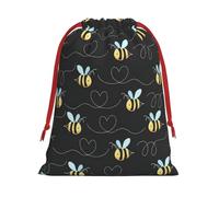 BREAUX Bumble Bees Print Drawstring Present Bag Wrapping Reusable Bag Present Wrap Bags for Christmas