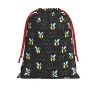 BREAUX Bumble Bees Print Drawstring Present Bag Wrapping Reusable Bag Present Wrap Bags for Christmas