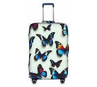 BREAUX Butterfly and cello print Luggage Cover, Luggage Protective Cover, Trolley Travelling Case Protective Cover, White, M