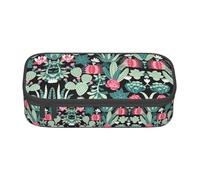 BREAUX Cactus print unisex pencil pouch, versatile stationery storage bag for office, travel or makeup