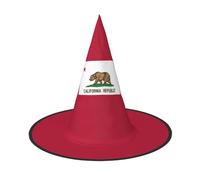 BREAUX California State Flag print Halloween Witch and Wizard Hat Witch Costume for Theme Decoration Halloween Party