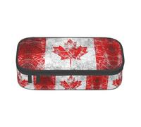 BREAUX Canada Flag print unisex pencil pouch, versatile stationery storage bag for office, travel or makeup