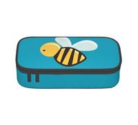 BREAUX Cartoon Bee print unisex pencil pouch, versatile stationery storage bag for office, travel or makeup