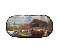 BREAUX Cattle Farm Sanctuary print Pencil case, makeup bag, sturdy storage bag, fit for office or travel essential accessories