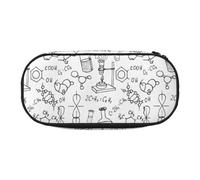 BREAUX Chemistry Print print Pencil case, makeup bag, sturdy storage bag, fit for office or travel essential accessories, Black, One Size, Portability
