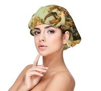 BREAUX Chicken and Rooster Print Bonnet for Hair Protection, Sleep Cap for Women and Men, Soft Satin Sleep Cap with Elastic Band Black, Black, One size