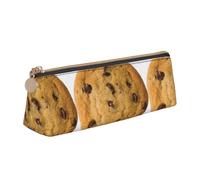 BREAUX Chocolate Cookie print Triangle leather stationery storage bag, fit for travel and cosmetics storage