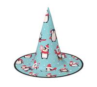BREAUX Christmas Penguins print Halloween Witch and Wizard Hat Witch Costume for Theme Decoration Halloween Party