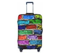 BREAUX Colorful Brick print Luggage Cover, Luggage Protective Cover, Trolley Travelling Case Protective Cover, White, L