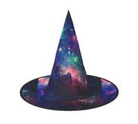 BREAUX colorful Galaxy print Halloween Witch and Wizard Hat Witch Costume for Theme Decoration Halloween Party