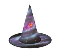BREAUX Colorful galaxy print Halloween Witch and Wizard Hat Witch Costume for Theme Decoration Halloween Party
