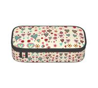 BREAUX Colorful Heart Pattern print unisex pencil pouch, versatile stationery storage bag for office, travel or makeup