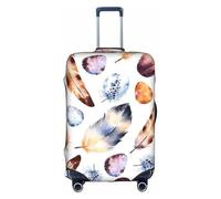 BREAUX Colorful Peacock Feather Print print Luggage Cover, Luggage Protective Cover, Trolley Travelling Case Protective Cover, White, M