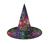 BREAUX Colorful Rainbow Stars print Halloween Witch and Wizard Hat Witch Costume for Theme Decoration Halloween Party