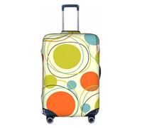 BREAUX Colorful Retro Abstract print Luggage Protective Covers Luggage Sleeves Luggage Decorative Covers, Zip Luggage Covers, White, Large