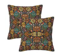 BREAUX Colorful Sugar Skulls Soft Comfortable Throw Pillow Decorative Pillow Cover for Bed Living Room Sofa Chair Cushions