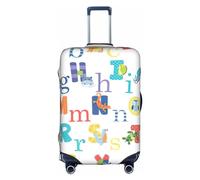 BREAUX Colourful Animal Alphabet print Luggage Cover, Luggage Protective Cover, Trolley Travelling Case Protective Cover, White, M