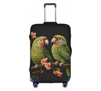 BREAUX Couple Parrots Olive print Luggage Protective Covers Luggage Sleeves Luggage Decorative Covers, Zip Luggage Covers, White, Large