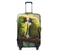 BREAUX Couple Parrots Olive print Luggage Protective Covers Luggage Sleeves Luggage Decorative Covers, Zip Luggage Covers, White, Large
