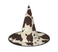 BREAUX Cow Fur Print print Halloween Witch and Wizard Hat Witch Costume for Theme Decoration Halloween Party