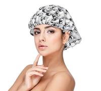 BREAUX Cute Baby Penguins Sketch Bonnet for Hair Protection, Sleep Cap for Women and Men, Soft Satin Sleep Cap with Elastic Band Black, Black, One size