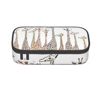 BREAUX Cute Cartoon Funny Giraffes print unisex pencil pouch, versatile stationery storage bag for office, travel or makeup